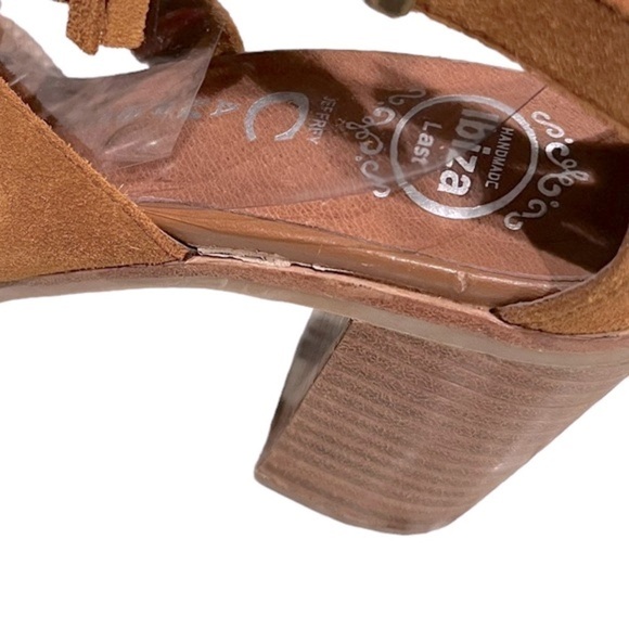 Jeffrey Campbell Western Revival Fringe Dodge Suede Stacked Heel Sandals Size 8 - Picture 15 of 15